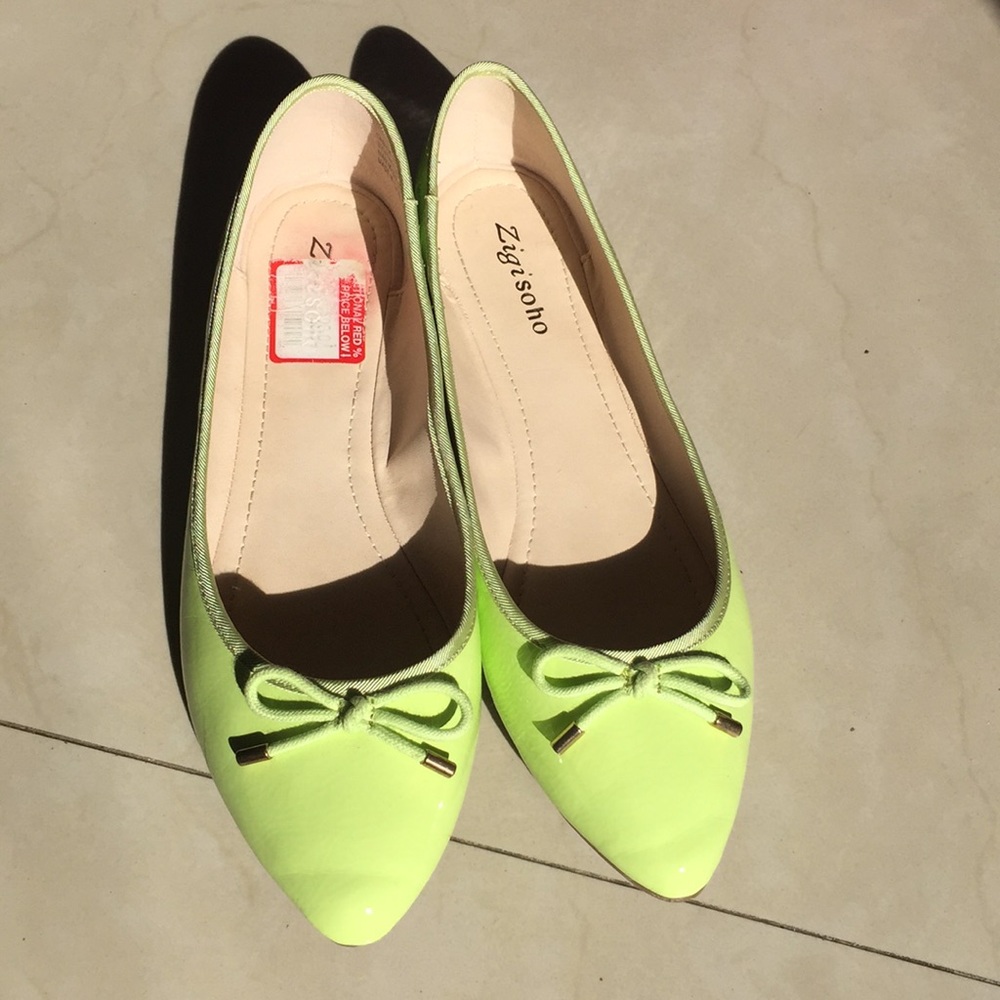 ZigiSoho lime green flats 11